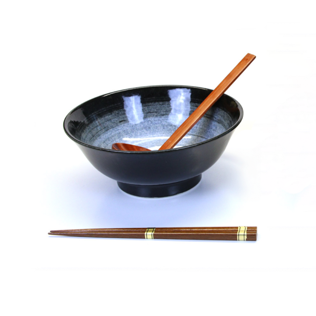 Set: Ramen-Schale + Löffel + Stäbchen mit Box